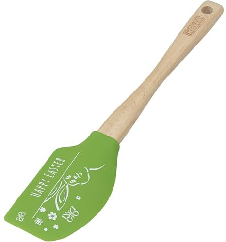 Kaiser - Espátula de silicona (100% silicona, mango de madera, resistente al calor, rascador de silicona), color rosa
