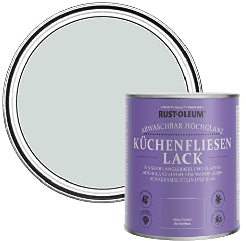 Rust-Oleum Grey Water-Resistant Kitchen Tile Paint in Gloss Finish - Dove 750ml