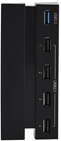 Agatige USB-Hub für PS4, Hochgeschwindigkeits-5-Port-USB-Hub 2.0 und 3.0, Erweiterungs-Hub-Controller-Adapter für PS4-Spielekonsole, Splitter-Erweiterung für Playstation 4-Konsole