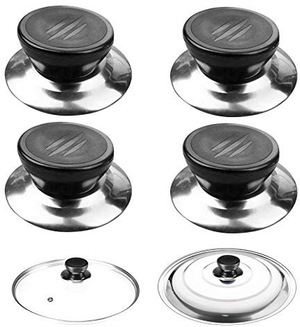 Pomo Tapa Olla, 4 Piezas Tapa de Recambio Para Batería de Cocina Universal, Puede Usarse Como Recambio Tapa Olla recambios tirador para tapa Aplicar Para Pomo Tapa Cristal Tapas para Hervidores