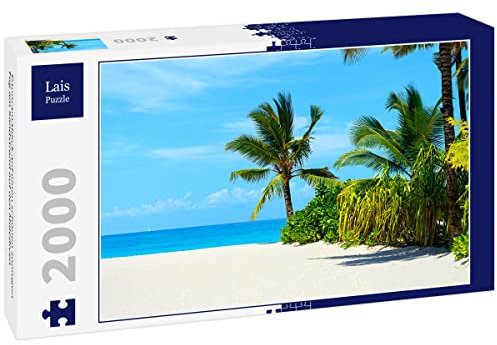 Lais Jigsaw Puzzle Panoramic view of a beautiful sunny day on the sandy beach in the Maldives 2000 pieces