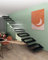 CHYRKA® Schwebetreppe Kragarmtreppe Stahltreppe 2in1 Stufen Modern Treppenrahmen 90 cm - Rechts (STR02.090.C02, schwarz)