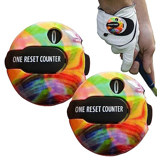 Donano Golf-Punktzähler, Mini-Golf-Schlagzähler mit Clip für Männer und Frauen, One-Touch-Reset, einfache Befestigung am Punktehalter, Handschuh (2 Stück, schillernd)