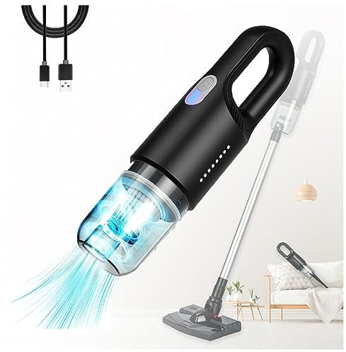 Vacuum Cleaner Carpet And Floor 12000Pa Strong Suction Cordless Vacuum Cleaner Pet Hair 120W,with 35min Runtime for Home Pet Hair Carpet Hard Floor,Black