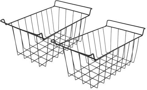 Paniers de Congélation en Fil Métallique, Paniers Empilables de Rangement pour Garde-Manger, Grands Paniers en Fil Métallique, Organisateur de Paniers en Métal avec (L 47,5 cm X