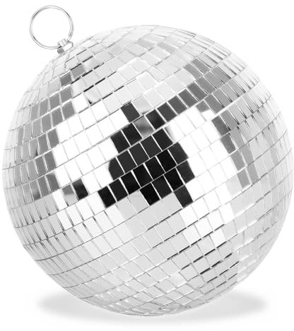 com-four® Discokugel - Spiegelkugel zum Aufhängen - Disco Ball für Party - Partykugel für Silvester, Geburtstag, Mottoparty (Ø 18cm)