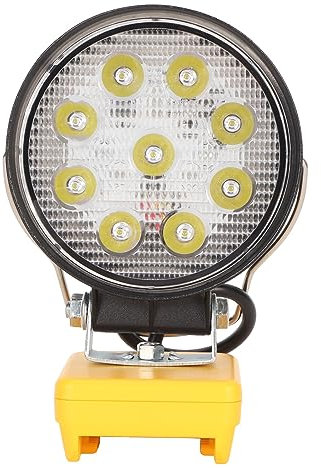 LED-Arbeitsleuchte, 27 W, Rund, Zweistufig Verstellbar, Aluminiumgehäuse, Schnelle Wärmeableitung, für 18 V Bis 20 V Lithiumbatterien, mit Tragbarem, 2