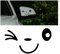 JNNJ Smile Gesicht Aufkleber, 3D Aufkleber Dekoration Aufkleber, 2 Stück Lächeln Gesicht Design, Auto Aufkleber Auto Embleme Autoverkleidung Auto Rückspiegel(Schwarz)