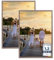 CABBEL Juego de 2 marcos de fotos de 50x70 cm, marco de madera MDF con cristal acrílico irrompible, color Roble Oscuro