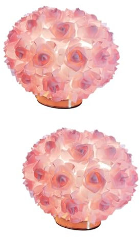 Angoily 2st Rosa Nachttischlampe Schreibtischlampen Das Geschenk Nachttischlampen Geschenke Dekor Schreibtischlampe Valentinstagsgeschenk Polypropylen Romantisch Rose Mädchen