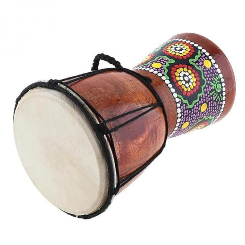 6 Zoll Afrikanische Trommel, Handgefertigtes Traditionelles Afrikanisches Trommelinstrument Aus Ziegenleder Aus Massivholz Djembe Für Anfänger