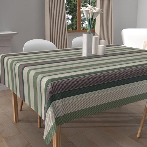 Soleil d'ocre, Nappe imprimée Anti-tâches carrée 180x180 cm BAYADERES Kaki