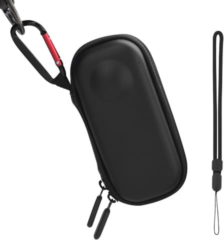 Carrying Case for Insta360 One X/X2/X3, Mini Hard Shell Storage Bag, Pu Travel Case for Insta 360 One X/X2/X3 with Carabiner&Wrist Strap Action Camera Accessories