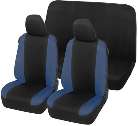 Auto Accessori Lupex Coprisedili Auto Compatibili con Seicento 600, Made In Italy, Tessuto Policotone, Anteriori e Posteriori (Nero - Blu Scuro)