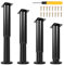 Izrielar 12er Möbelfüße Höhenverstellbar,18-30cm,Einstellbar Stahl Tischbeine,Vergrößerte Basis,Mit 16 Pcs Schrauben + 1 Pcs Schraubendreher,für Möbel Sofa Bett Nachttisch Schrank Kabinett(Schwarz)