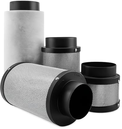 Weedness Aktivkohlefilter Anti Geruch für Indoor Grow, 480 m³/h, 125 mm, 40 cm, Belüftung, Geruchsfilter, Abluftfilter Anbau