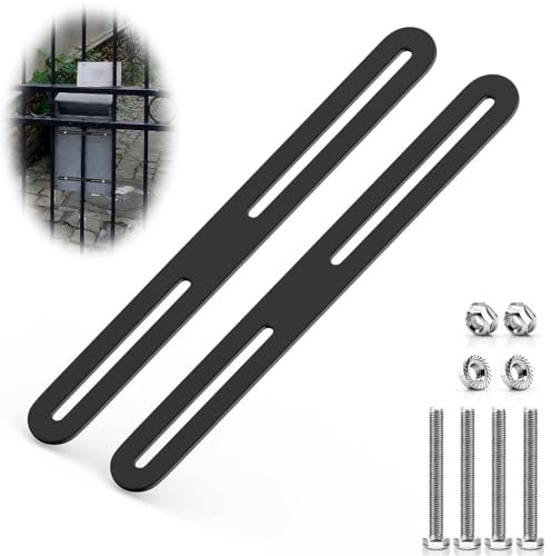 TXXATX Juego de Fijación para Buzón de Valla 215 mm x 24 mm Fijación para Buzón con Tornillos M5 y Tuercas Montaje de Buzón en Vaya Montaje en Valla para Instalar Buzones