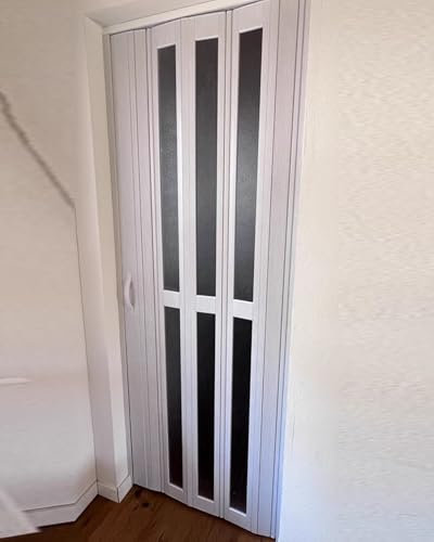 Porte Accordéon Interieur Portes Pliantes, Cloisons de Séparation de Pièce, Cloison de Porte Accordéon en Plastique à L'épreuve Des Animaux pour Patio/Salle de Bain/Buanderie, Écran de Porte Couliss