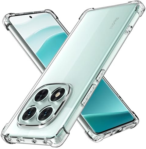 COPIKE Cover Antiurto per Xiaomi Redmi Note 14 Pro 5G e Protezione Fotocamera, Custodia Silicona Anti Graffio TPU Sottile, Trasparente