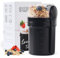Swkien MüSlibecher to Go, Joghurtbecher to Go 450ml+250ml, Joghurt to Go Becher mit Löffel, Müsli Becher to Go für Müsli & Joghurt, Auslaufsicherer Müsli Cup to Go, Lunchpot(Schwarz)