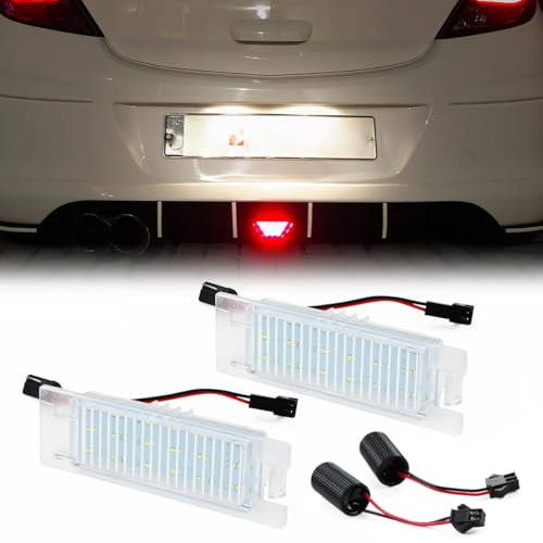 MARCHFA Kennzeichenbeleuchtung für Corsa D 2006-2011 Autozubehör Ersatzteile 2 X 18 LED Nummernschildleuchten
