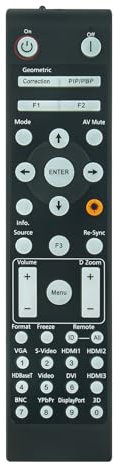 BR-3075W Replacement Video Projector Remote Control Compatible for Optoma DLP Projectors Home Cinema System 4K500 GT1090HDR HZ39HDR ZH406 ZK507 ZU406 ZH406ST ZH500T-W ZH506T-W ZH510T-B ZH606-B ZH606-W