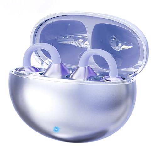 CATGIFF Cuffie Auricolari Aperte, Auricolari Bluetooth con Clip per Orecchie Aperte Comfort, Ultraleggero 4.3g, Vestibilità Stabile, Auricolari Open Ear Bluetooth 5.49 per Fitness,Corsa Morado