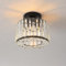 ANWIO Moderne Kristall Deckenleuchte Kronleuchter Metall Käfige Lampenschirm Metall E27 Fassung Deckenlampe für Küche Wohnzimmer Schlafzimmer, Schwarz, Φ21CM