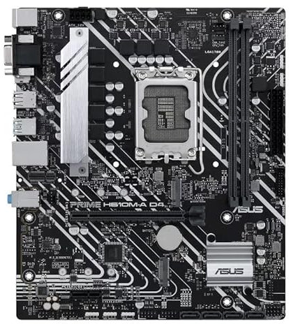 mATX Mainboard H610M-A CSM D4, Sockel 1700, kompatibel mit Intel-Prozessoren, ideal für PCs mit Basisleistung und Spielen.