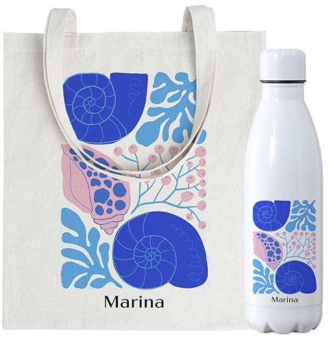 Pack Regalo Mujer, Botella Agua personalizada, Bolsa personalizada, Tote Bag Tela, Bolsos Mujer Verano 2025, Regalos Personalizados