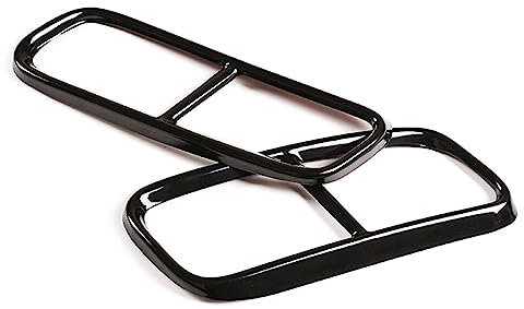 Punta di scarico lucidata Adesivo decorativo per silenziatore in acciaio inossidabile nero/nastro per auto Q7 2016-2019(1)
