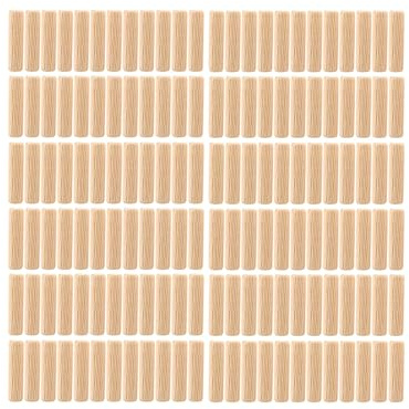 90 Pcs Wooden Dowels Assorted, M10 Wood Plugs Dowel Rods | Woodwork Pins Tapered and Ribbed for Grooved Fluted, Craft, DIY, Carpentry and DIY Craft Projects (M10-90PCS)