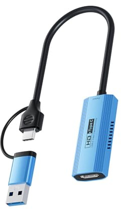 JAMNGHB 1080P Videoaufnahmegerät mit USB- und USB-C-Schnittstellen, 4K30Hz Adapter für klare 1080P klare professionelle Hörgeräte