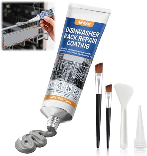 Revêtement Réparation Panier Lave-Vaisselle, Imperméable, Antirouille, Gris | Revêtement Réparateur pour Panier de Lave-Vaisselle, Joint D'étanchéité, Anti-rayures, 50 ml
