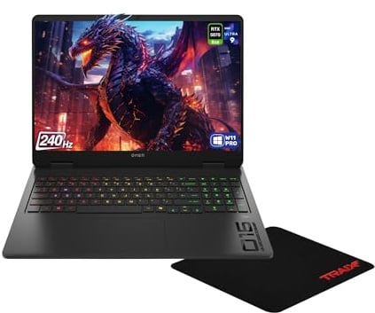HP OMEN 16 Slim Gaming Laptop, Intel Ultra 9-285H, 64GB DDR5 RAM, 4TB PCIe SSD, 16 WQXGA (2560x1600) 240Hz, Nvidia G-Force RTX 5070, tastiera retroilluminata RGB, W11 Pro, Shadow Black + Traix