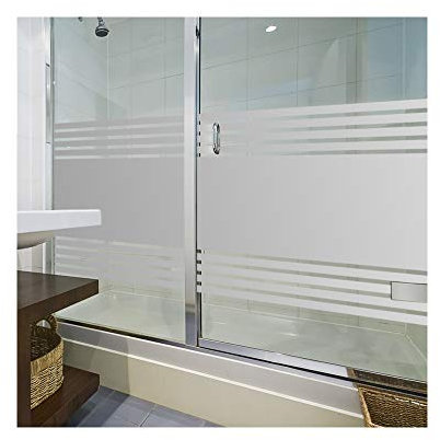 Sichtschutzfolie für Dusche, Sauna, Badezimmer & WC im klassischen Streifendesign als Sichtschutz und zur Glasdekoration