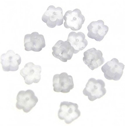 200 FERMOIRS EMBOUTS PLASTIQUE FORME FLEUR POUR BOUCLES D'OREILLES - CREATION PERLES