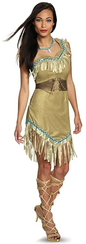 Disguise womens Pocahontas Deluxe adult sized costumes, Multi, L 12-14 US