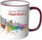 WANDKINGS® Tasse, Schriftzug Guten Morgen Hamburg! mit Skyline - Bordeaux