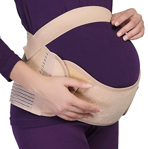 NEOtech Care Ceinture grossesse de soutien lombaire et abdominal - Coton - Support pour femme enceinte - Marque (Beige, Taille S)