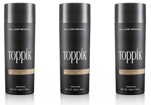 TOPPIK 3x 55 g Haarverdichter Streuhaar Haarverdichtung Schütthaar Hair Fibers Farbton Mittelblond Medium Blonde