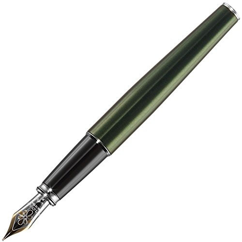 Diplomat D40212015 Excellence A2 Füllfederhalter mit 14 ct Medium Nib, Immergrüner chrom
