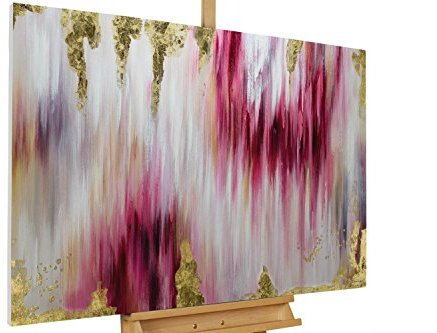 Kunstloft Acrylic painting | 100% HANDPAINTED | 47x31inches | Framed wall art 'Paradigma' | Abstract | Fuchsia Pink | Painting on canvas