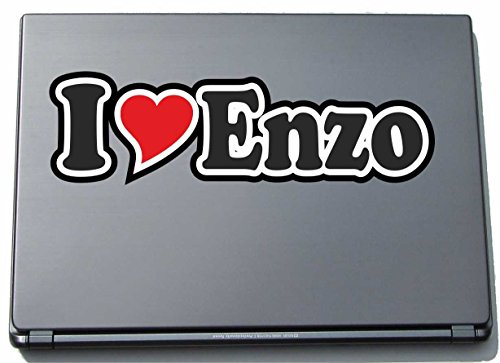 INDIGOS UG - Aufkleber - I Love Heart Decal Sticker Laptopskin 210 mm - Ich Liebe - I Love Enzo - Laptop Netbook Computer - Sticker mit Namen vom Mann Frau Kind