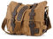 Jonon Vintage Military Herren Canvas Messenger Bag für 13,3-17 Zoll Laptop, Braun, Size 17.3