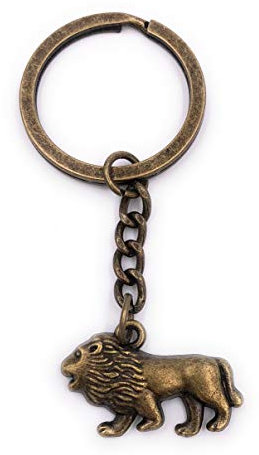 H-Customs Porte-clés Roi Lion des Animaux Pendentif Bronze métal