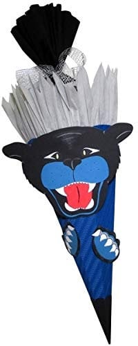 Prell Schultüte Bastelset Panther blau - Zuckertüte - aus 3D Wellpappe, 68cm hoch
