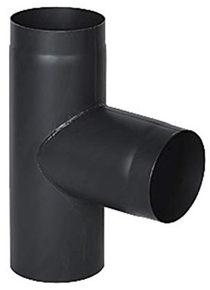 Ofenrohr Rauchrohr Kaminrohr Rohrelement T-Stück Stahlrohr Abgasrohr Senotherm Schwarz 2mm Heizung (150mm)