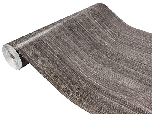 DecoMeister Klebefolie in Holz-Optik Holzfolien Deko-Folien Holzdekor Selbstklebefolie Möbelfolie Selbstklebend Fertigrolle Holz Folie für Möbel Eiche Sheffield Perlgrau 45x200 cm