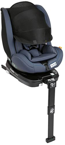 Chicco Seat3Fit i-Size Kindersitz 0-25 Kg (40-125 cm) ISOFIX 360 degree Drehbar und Liegesitz, Gruppe 0/1/2 für Kinder von 0-7 Jahren mit Reduktionskissen, Verstellbare Kopfstütze mit Seitenschutz, INK AIR